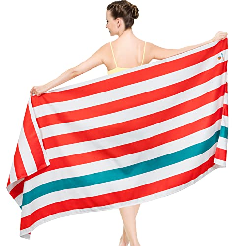 SUN CUBE Microfiber Beach Towel Quick Dry with Carry Bag, Red 78x35 Inch | Quick Dry and Free Microfiber Towel, Lightweight Packable Swim Towel for Beach, Pool, Camping, Cruise, Travel - color: Red, size: 78.00" x 35.00"