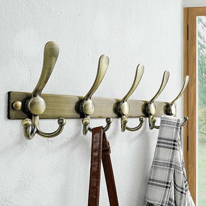 Coat Rack Wall Mount, Heavy Duty 12-Gauge Base vs Flimsy 1mm, Double-Thick Solid Anti-Snap Hooks, 16” Stud-Mount, Stainless Steel Hanger for Clothes Hat Entryway Closet Mudroom, Bronze - color: Bronze, size: L=17" (1pcs)