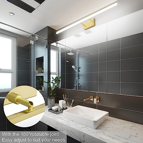 Aipsun Brushed Brass Vanity Light Fixtures 40inch Modern LED Bathroom Fixtures Gold Vanity Lighing for Bathroom Wall Light Fixtures 5500K - color: Brushed Gold, size: 40 in