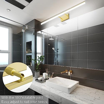 Aipsun Brushed Brass Vanity Light Fixtures 40inch Modern LED Bathroom Fixtures Gold Vanity Lighing for Bathroom Wall Light Fixtures 5500K - color: Brushed Gold, size: 40 in
