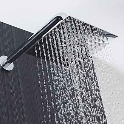 Voolan Shower Arm with Flange and Teflon Tape, Extension Shower Head Arm for Bathroom Fixed Shower Head, Solid Stainless Steel, Wall Mounted (24 Inch, Chrome) - color: Chrome, style: 24 Inch