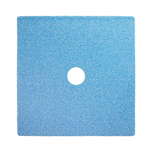 Enkosi Loofah Shower Mat with Drain Hole – Cushioned Anti-Slip Square Bath Mat for Showers, and Bathroom Floors – Textured PVC, Non Slip Safety Pad for Walk-in Stalls and Wet Areas (27x27 Aqua Blue) - color: Aqua Blue, size: 27" x 27" (Square)