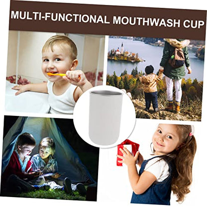 Cabilock 2pcs Daily Use Stainless Steel Toothbrush Storage Cup Multi-Functional Mouthwash Rinse Cup for Boys and Girls Lightweight Bathroom Organizer Design Capacity
