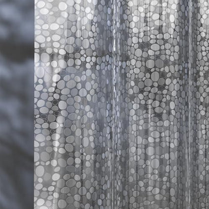 Bathway 8G Heavy Duty Shower Curtain Liner, 72 x 72 Inch EVA 3D Pebble Pattern Bathroom Liner with 3 Bottom Magnets & 12 Hooks, Waterproof Translucent Shower Liner for Bathroom & Stall