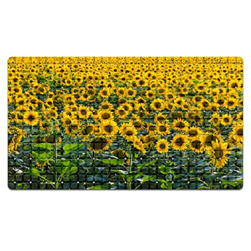 FCZ Bath Tub Mat Non Slip Shower Mat Sunflower Field 26.8x15 inches Rectangular PVC Mat with Suction Cups Drain Holes Machine Washable - color: Sunflower Field