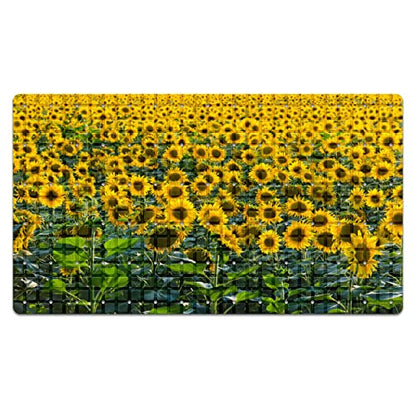 FCZ Bath Tub Mat Non Slip Shower Mat Sunflower Field 26.8x15 inches Rectangular PVC Mat with Suction Cups Drain Holes Machine Washable - color: Sunflower Field