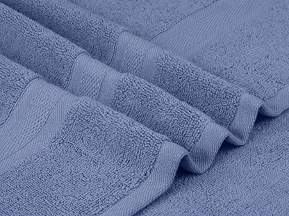 Towel and Linen Mart 4 Pieces Bath Towel Sets - Electric Blue - 2 ply Low Twist Soft Feel Luxurious,Quick Dry, Extra Absorbent, 100% Ring Spun Cotton 600 GSM (27 x 54, Pack of 4) - color: Electric Blue