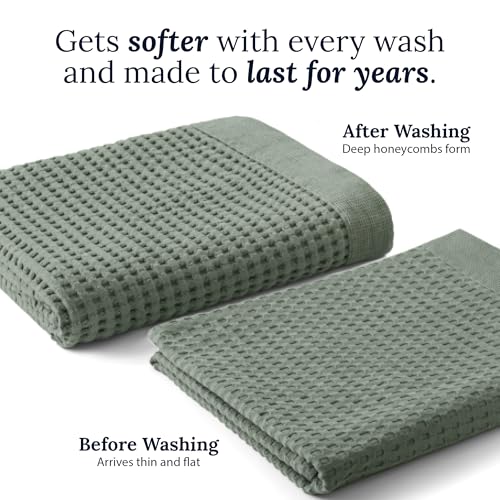 GILDEN TREE Waffle Bath Sheet Quick Dry Towel, Thin Luxury Bath Towels, 40x80 Large Bath Towels 2 Pack Bath Sheets, Modern Style (Cream) - color: Cream, size: Bath Sheet (40" x 80") 2 Pack