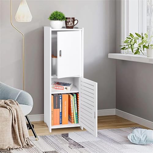 YARUKIMA Bathroom Floor Storage Cabinet,White