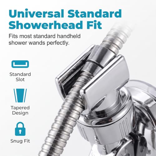 Adjustable Shower Head Holders Removable Suction Cup Shower Head Bracket No Drill Shower Head Bracke, Bathroom Wall Mount Shower Hose Holder, for Smooth Tile Glass Marble Metal (2pcs) - color: 2pcs