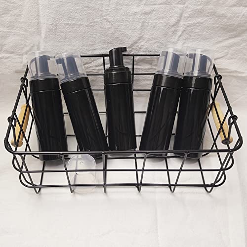 150ml Empty Foam Pump Bottle, 5oz Foaming Dispenser Soap Plastic Container for Facial Cleanser Shampoo Hand Soap (Black)