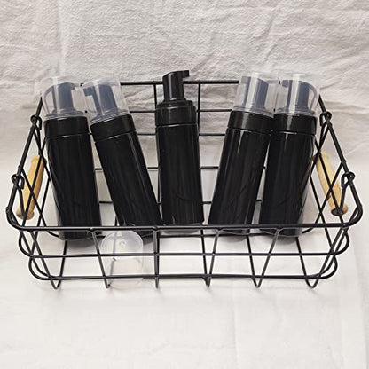 150ml Empty Foam Pump Bottle, 5oz Foaming Dispenser Soap Plastic Container for Facial Cleanser Shampoo Hand Soap (Black)