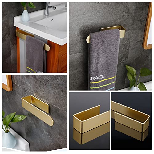 szhdxsy Towel Holder SUS 304 Stainless Steel Towel Rod, Self Adhesive Towel Holder Towel Rod Towel Rack for Bathroom,Kitchen (Golden 14in) - color: Golden, size: 14