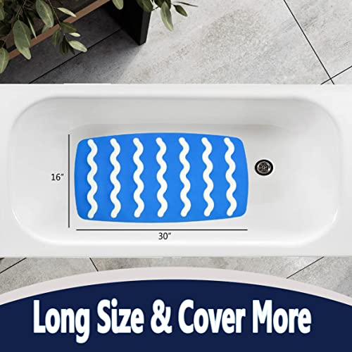 SafeLand Patented Non-Slip Bath, Shower, Tub Mat, TPR Material, Eco-Friendly, Non-PVC, Color Combo, Machine Washable, Durable, with Powerful Gripping Suction Cups, Wave-254 (17"x30") - color: Wave Gy