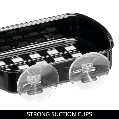 iDesign Suction Cup Soap Dish for Shower - Black - color: Black