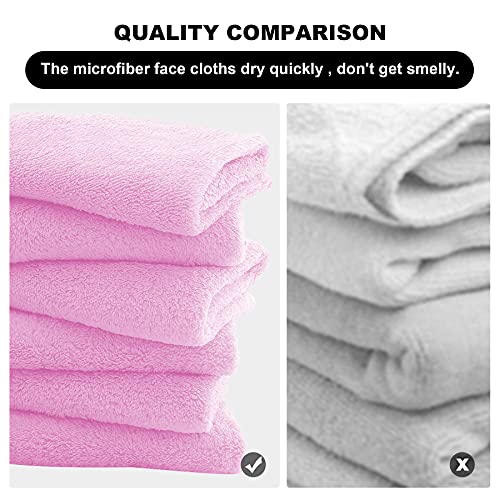 MOONQUEEN Microfiber Facial Cloths Fast Drying Washcloth 12 Pack - Premium Soft Makeup Remover Cloths - Frozen Berry - color: Frozen Berry, size: 12x12 Inch (Pack of 12)