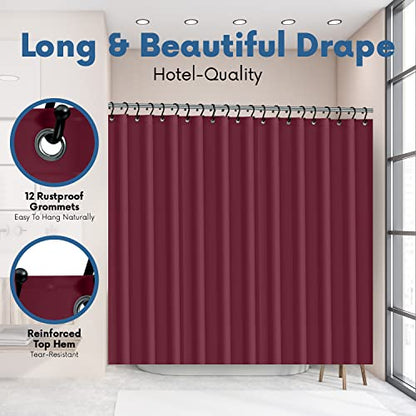 No Smell Shower Curtain Liner 72x72 Burgundy - PEVA Plastic Shower Curtain for Bathroom, PVC-Free Waterproof Burgundy Shower Liner with Metal Grommets and Magnet-Weighted Bottom Hem - Washable Liner - color: Burgundy
