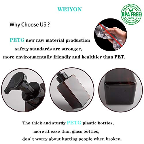 2 Pack Foaming Soap Dispenser, 15 Oz Refillable Plastic Pump, Amber Brown | 450ml Empty Foam Soap Bottles for Hand Soap, Ideal for Bathroom Vanities, Kitchen Sink, Hospital, Clinic and More