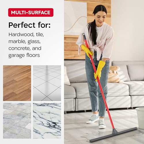 Tyroler Floor Squeegee Heavy Duty 24" | Floor Squeegee for Concrete Floors | | Heavy Duty Squeegee for Floor | 55" 4 Part Handle Squeegee Broom for Deck, Patio, Tiles, Marble, Garage, Shower, Window
