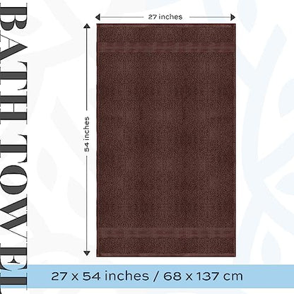White Classic Luxury Bath Towels Set of 4 Large - 700 GSM Cotton Ultra Soft Bath Towels 27x54 | Highly Absorbent and Quick Dry | Hotel Towels for Bathroom Luxury, Plush Shower Towels, Brown - color: 19: Brown