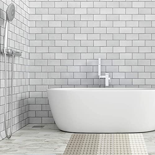BEMISO Shower Mat Non Slip Bathtub Mat 33.4 x 15.7 Inch Large Size | Suction Cups,Drain Holes,Easy Dry,Easy to Cut - color: Gradient Beige, size: 33.4 x 15.7 inches