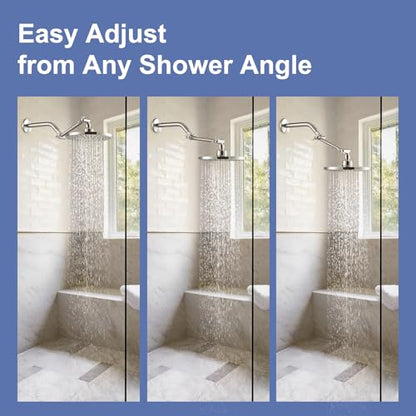 OFFO Shower Head Extension Arm, 6 in Shower Extension Arm with Locking Nut, Adjustable Shower Extender, G1/2 Connector for Fixed Shower Head & Handheld Showerhead, Brushed Nickel - color: Brushed Nickel, style: 6 in