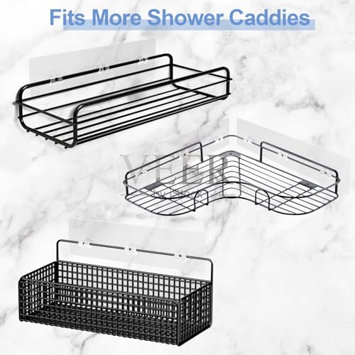 Shower Caddy Adhesive Replacement,Strong Shower Shelf Adhesive | WaterProof Showers Adhesives Strip, Adhesive Hook for Showers, No Drilling for Bathroom Storage Shelve and Kitchen Rack - color: 2pcs Transparent