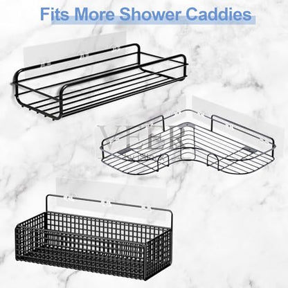 Shower Caddy Adhesive Replacement,Strong Shower Shelf Adhesive | WaterProof Showers Adhesives Strip, Adhesive Hook for Showers, No Drilling for Bathroom Storage Shelve and Kitchen Rack - color: 2pcs Transparent