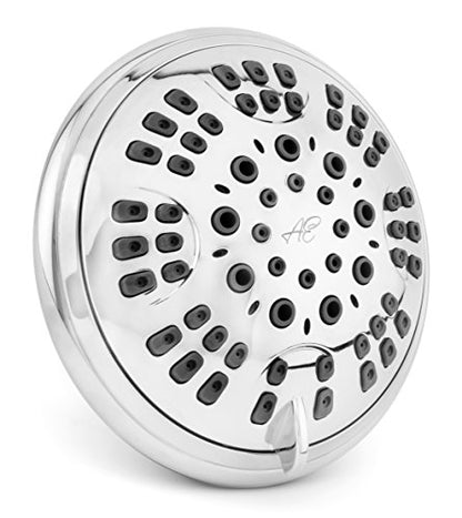 6 Function Luxury Shower Head - 2.5 GPM - Polished Chrome | High Pressure Boosting, Adjustable, Wall Mount, Bathroom Showerhead With Anti-Clog Nozzles, Best For Low Flow Showers - color: Polished Chrome, size: 2.5 GPM
