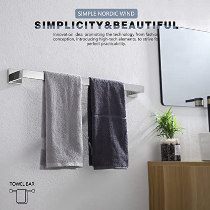 KOKOSIRI 24-Inch Towel Bar, Bathroom Kitchen Towel Holder, Wall Mounted SUS304 Stainless Steel Towel Rack 2 Pack, Polished Chrome, B4003CH-L24-P2 - color: Polished Chrome, size: 24-Inch (2 Pack)