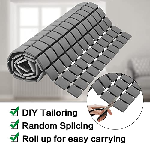BEMISO Shower Mat Non Slip Bathtub Mat 33.4 x 15.7 Inch Large Size | Suction Cups,Drain Holes,Easy Dry,Easy to Cut - color: Gradient Grey, size: 33.4 x 15.7 inches