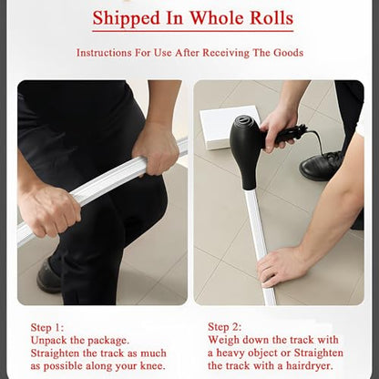 Flexible Bendable Curtain Track, Curved Curtain Rod 1-6m Ceiling Or Wall Mount Curtain Rail For Bay Window Room Divider RV Shower(100cm/3.3ft) - size: 100cm/3.3ft