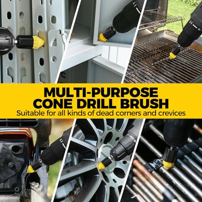 Holikme 6 Pack Drill Brush Attachment Set, Extended All Purpose Cleaning | Includes Extended Long Attachment & Crevice Corner Brushes. For Bathroom, Grout, Floor, Tub, Shower, Tile, Kitchen, Car