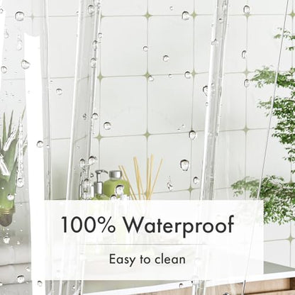 Extra Long Shower Curtain Liner 72 x 84 Clear Shower Liner Medium Weight PEVA Waterproof Inside Shower Curtains for Bathroom with 3 Magnets and Rustproof Grommets (Pack of 2) - color: Clear, size: 72"W x 84"L (Pack of 2)
