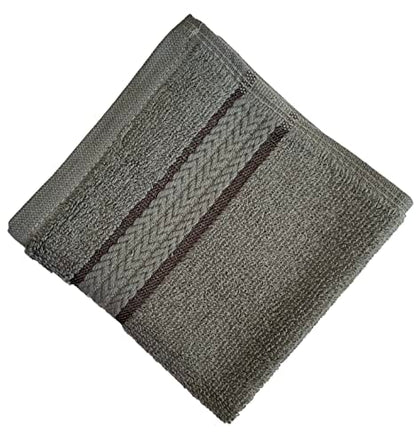 Washcloths Set of 6, 100% Ring Spun Cotton Zero Twist Wash Cloths for Body and Facewash Design to exfoliate Your Hands, Soft and Absorbent Machine Washable, 12 x 12 Inch. - color: Grey