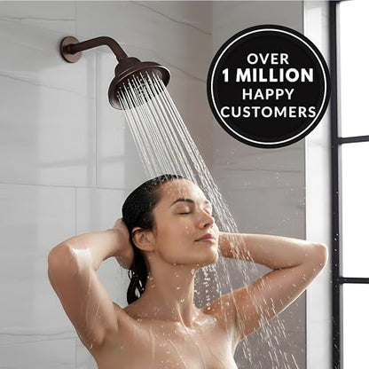 Massage Shower Head With Mist - 1.8 GPM - Oil-Rubbed Bronze | High Pressure Boosting, 6 Function Adjustable Massaging Rainfall Showerhead For Low Flow Baths With Water Saving Nozzles - color: Oil Rubbed Bronze, size: 1.8 GPM