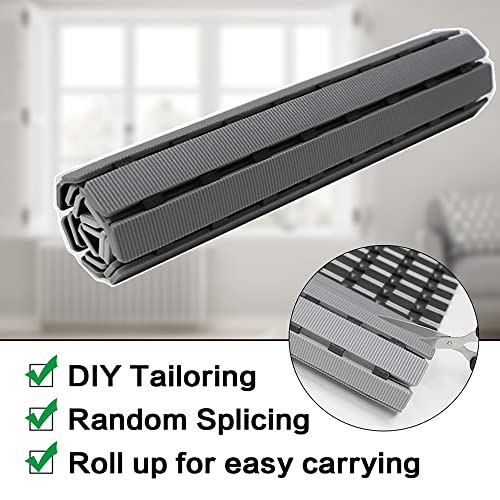 BEMISO Shower Mat Non Slip Bathtub Mat with Suction Cups and Drain Holes 27.5 x15.7 Inch Bath Mat for Tub & Shower.Easy Dry,Easy to Cut,Eco-Friendly - color: Gradient Grey, size: 27.5 x 15.7 inches