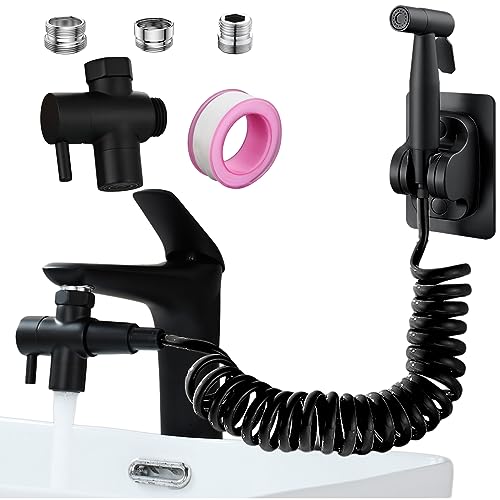 Handheld Bidet Sprayer Attachment G1/2 Toilet Bidet with 9.8ft Hose - color: Black