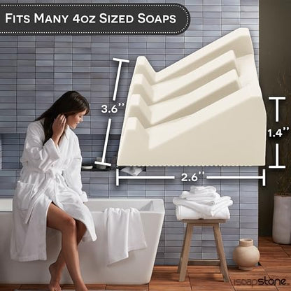 Silicone Soap Dish (USA Patented) Self Draining Bar Soap Holder for Shower Bathroom Sink, Drying Soap Dish Tray Sponge Holder Easy Cleaning Soap Saver Travel Accessories (Beige, 2) - color: Beige, 2