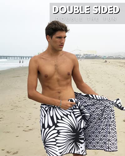 Microfiber Beach Towel - Quick Dry, Sand Free and Oversized 71x35 | Super absorbent, lightweight, swimming, gym, extra large, pool, cruise, camping, yoga, travel, compact, carry bag, vacation - color: Lovina