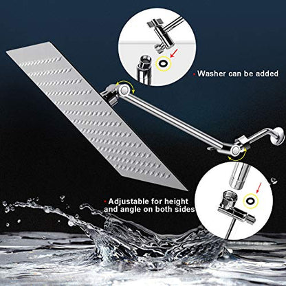 12 Inch High Pressure Showerhead with 11 Inch Arm - color: Chrome