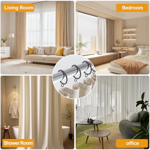 42 PCS Curtain Rings, 1.5 inch Metal Curtain Drape Sliding Eyelet Rings-Hanging Rings for Curtains and Rods, Fits Up to 1 1/4-Inch Rod, Antique Bronze(Clips Not Included) - color: Antique Bronze