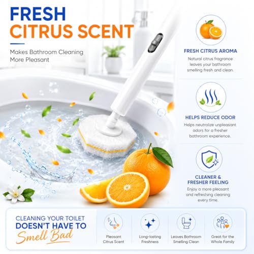 Disposable Toilet Bowl Brush and Holder Set – 40 Refills Included, No-Touch Toilet Wand Cleaning System, Toilet Brush & Holder for Bathroom, Hygienic Toilet Bowl Cleaner Starter Kit - size: 1 Brush + 40 Refills
