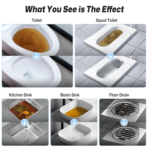 Electric Toilet Plungers for Bathroom,4 in 1 Toilet Unclogger,Auto-inflation Toilet Plunger Clog Remover Get Instant Result,High Pressure Toilet Plunger Heavy Duty for Washbasin,Sinks,Drain-White - color: White