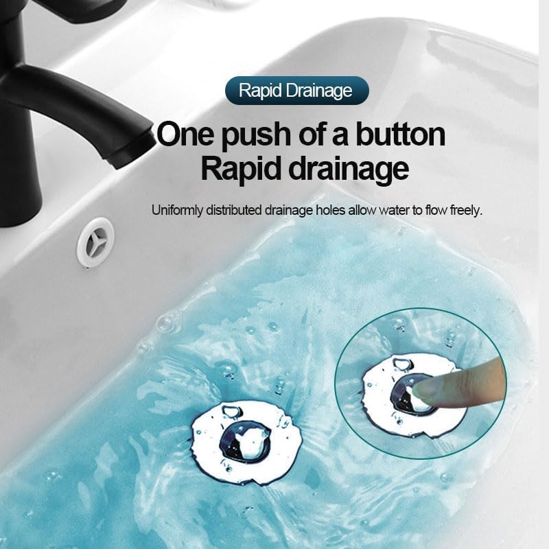 Bathroom Sink Drain Strainer with Pop Up Stopper, Stainless Steel Removable Filter Basket Hair Catcher, Anti-Clog Sink Drain Filter for Bathroom Sink (1 Pack)