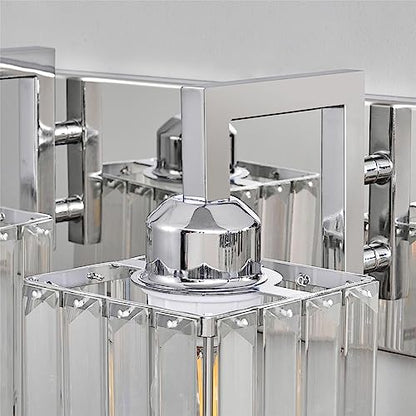 Modern Bathroom Vanity Light 3-Lights Chrome Crystal Wall Lamp Bathroom Modern Crystal Vanity Lighting - color: Chrome Crooked, size: 3-light