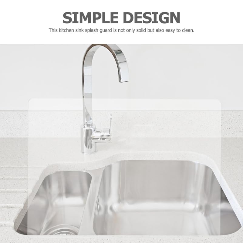 VOSAREA Acrylic Sink Splash Guard, Freestanding Kitchen Splash Panel Barrier Behind Faucet Kitchen Island Sink Backsplash Guard 13.76x8.25in