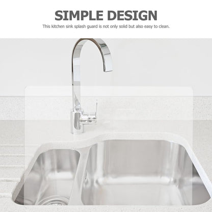 VOSAREA Acrylic Sink Splash Guard, Freestanding Kitchen Splash Panel Barrier Behind Faucet Kitchen Island Sink Backsplash Guard 13.76x8.25in