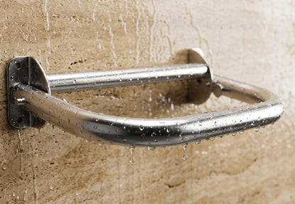Extend-A-Hand Folding Grab Bar Extension 12" | Heavy-Duty Stainless Steel Wall-Mounted Bathroom Safety Bar for Shower, Toilet & Bathtub - color: Stainless Steel, size: 12x12 inches