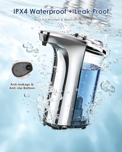 Automatic Soap Dispenser,17oz/500ml Touchless Dish Soap Dispenser | Metallic Finish,With Infrared Sensor, 5 Adjustable Soap Levels, Battery Operated, Perfect For Kitchen Bathroom Countertop